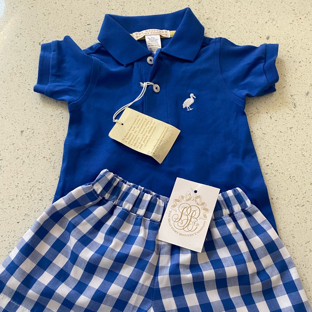 The Beaufort Bonnet Company Polo and Short set 6-12mo
